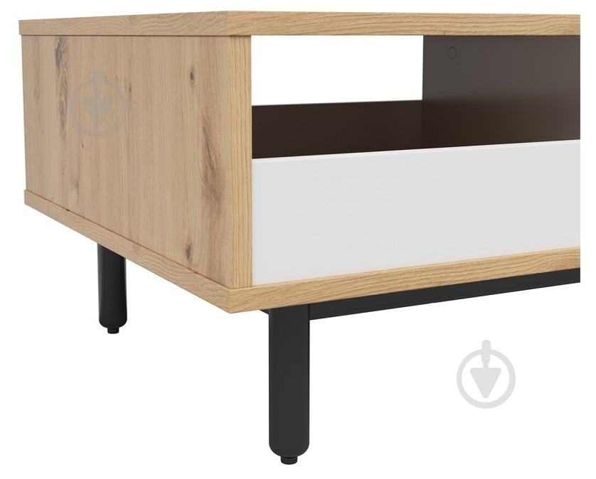 Стіл журнальний BRW GAP 1100x600x380 мм білий/ дуб артізан (S572-LAW-DASN/BI/RAL7021-FMIX70-KPL01) - фото 3 Стіл журнальний BRW GAP 1100x600x380 мм білий/ дуб артізан (S572-LAW-DASN/BI/RAL7021-FMIX70-KPL01) - фото 3