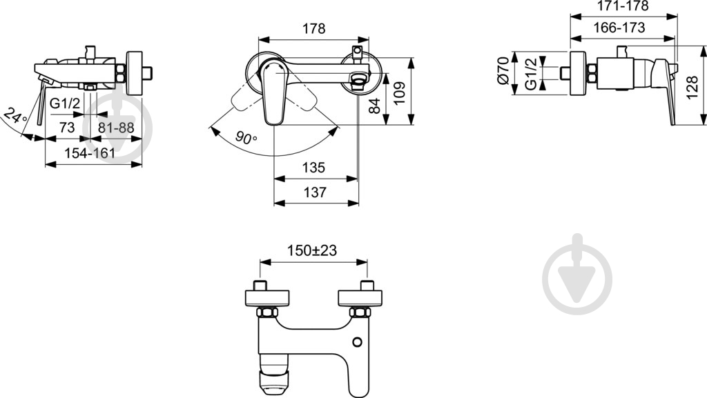 Смеситель для ванны Vidima Seval B0973AA - фото 4 Смеситель для ванны Vidima Seval B0973AA - фото 4