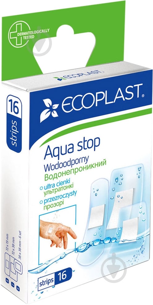 Лейкопластир ECOPLAST Aqua Stop нестерильні 16 шт. - фото 1