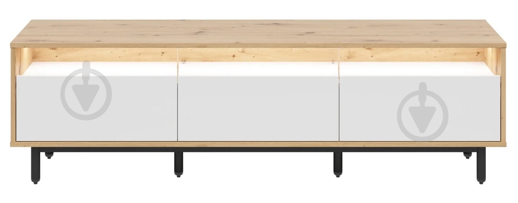 Тумба під ТВ BRW GAP 3ш 1900x550x450 мм дуб артізан/білий (S572-RTV3S-DASN/BI/RAL7021-FMIX70-KPL01) - фото 2 Тумба під ТВ BRW GAP 3ш 1900x550x450 мм дуб артізан/білий (S572-RTV3S-DASN/BI/RAL7021-FMIX70-KPL01) - фото 2
