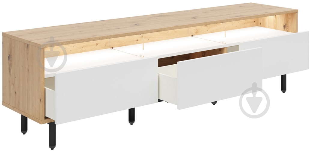 Тумба під ТВ BRW GAP 3ш 1900x550x450 мм дуб артізан/білий (S572-RTV3S-DASN/BI/RAL7021-FMIX70-KPL01) - фото 4 Тумба під ТВ BRW GAP 3ш 1900x550x450 мм дуб артізан/білий (S572-RTV3S-DASN/BI/RAL7021-FMIX70-KPL01) - фото 4