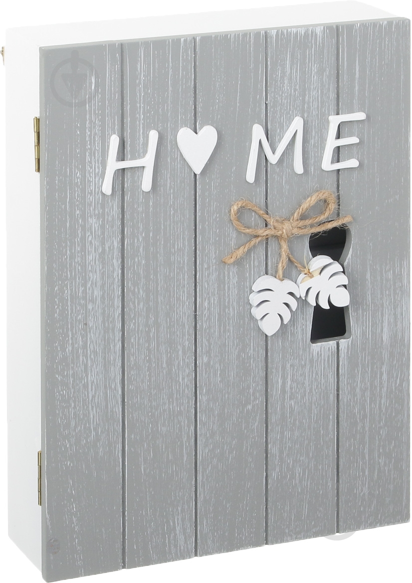 Ключница Home на 6 крючков серая - фото 1