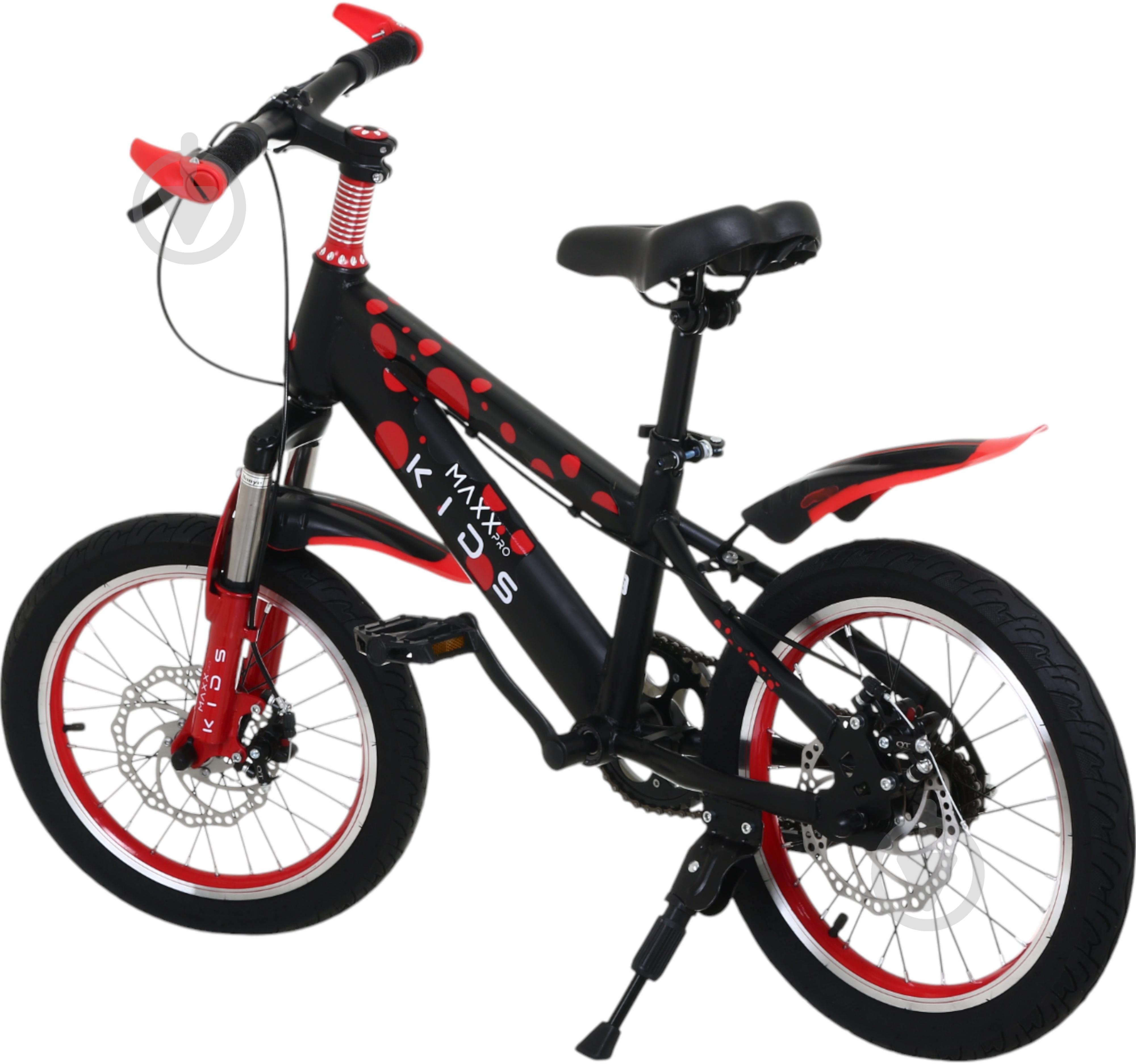 Велосипед дитячий MaxxPro kids 16" чорний із червоним KB019 - фото 2