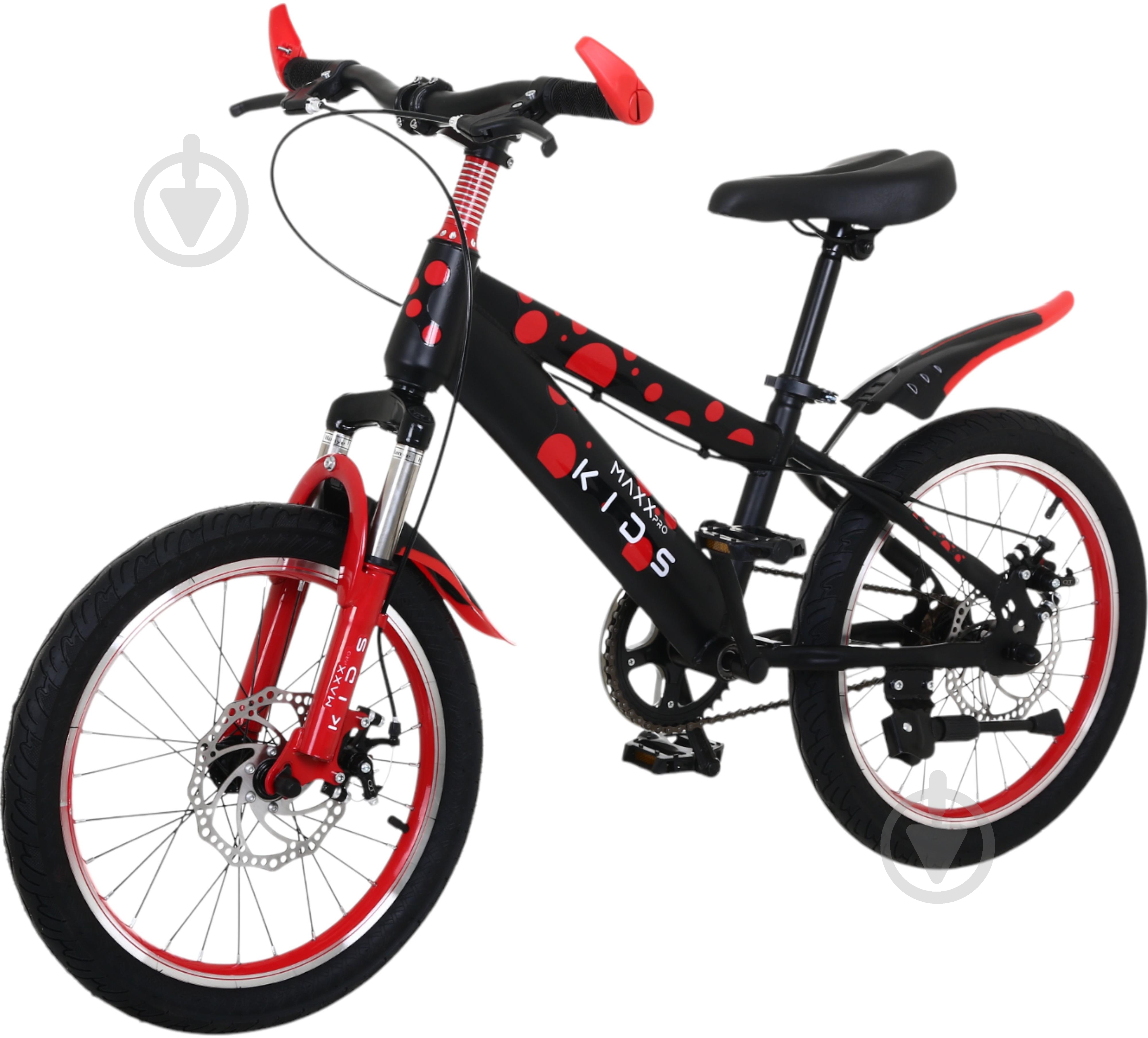 Велосипед дитячий MaxxPro kids 18" чорний із червоним KB019 - фото 1