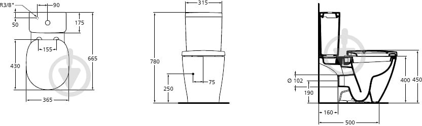 Унитаз-компакт Ideal Standard Connect ARC E803601 - фото 4 Унитаз-компакт Ideal Standard Connect ARC E803601 - фото 4