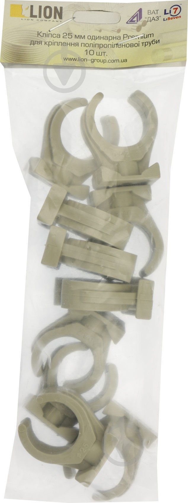 Клипса Lion 25 мм Premium для крепежа полипропиленовой трубы - фото 2 Клипса Lion 25 мм Premium для крепежа полипропиленовой трубы - фото 2