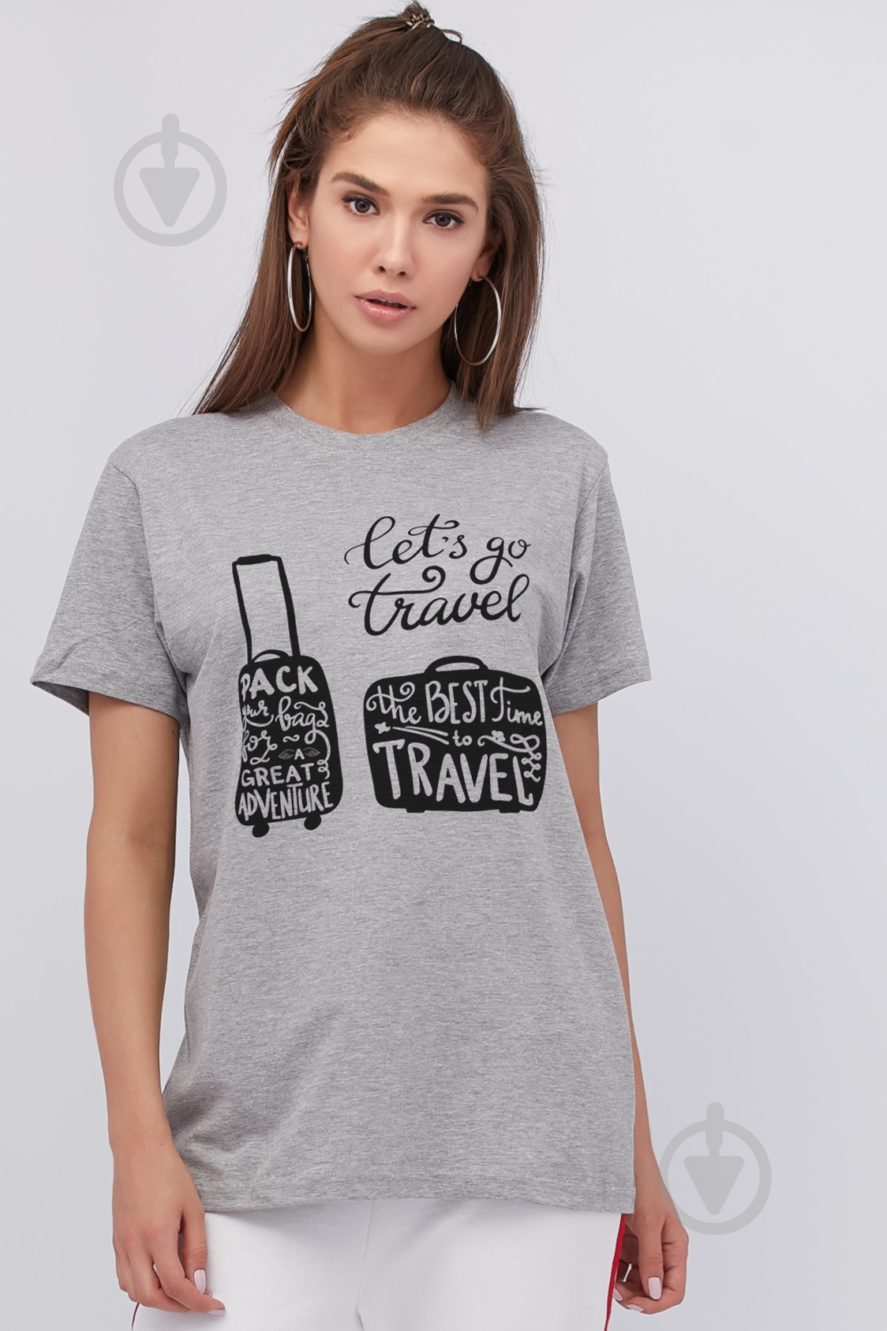 Футболка YAPPI Oversize WG3076 р.S серый - фото 1