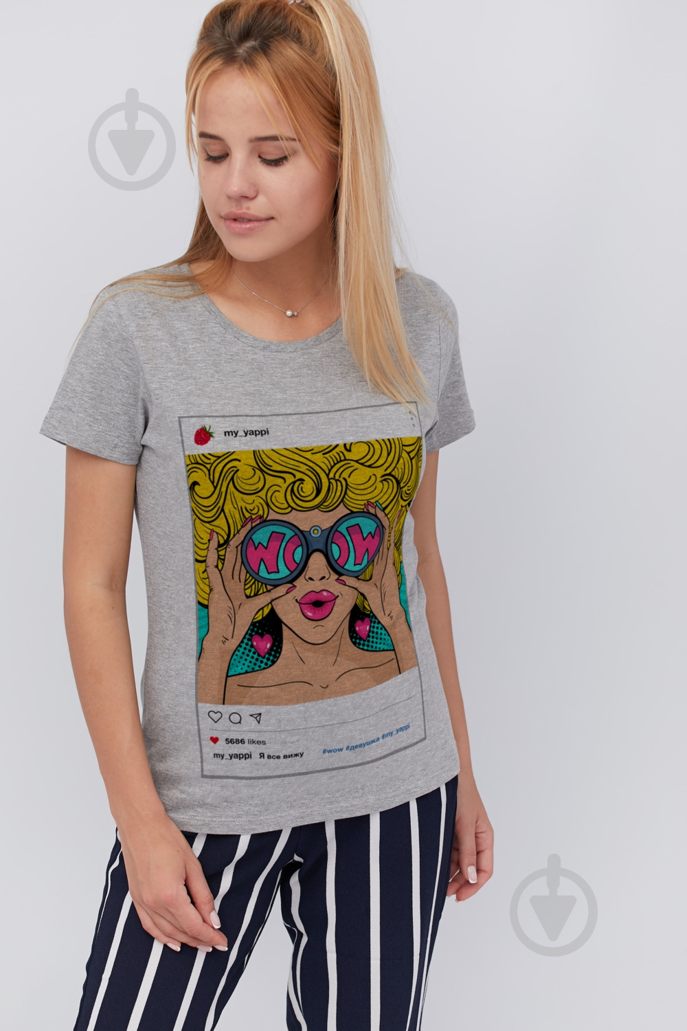 Футболка YAPPI Basic WG1081 р.XL серый - фото 1