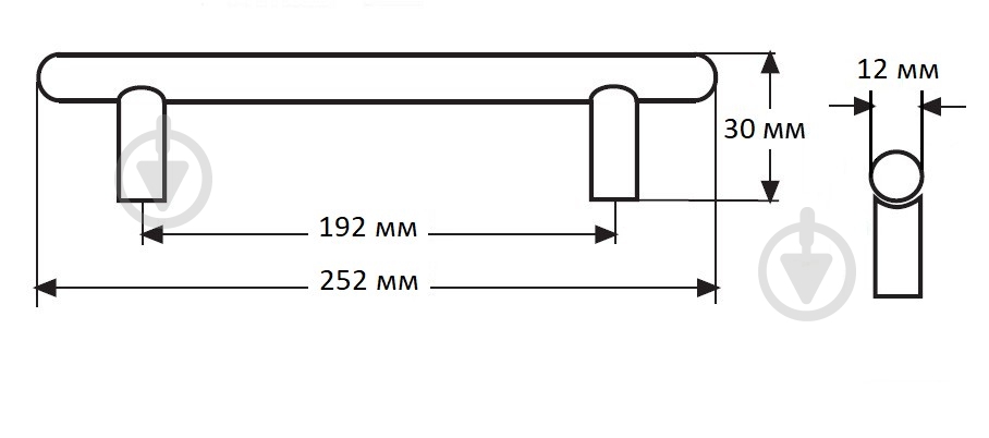 Меблева ручка рейлінгова DC DR 10A G2 192 мм хром - фото 2