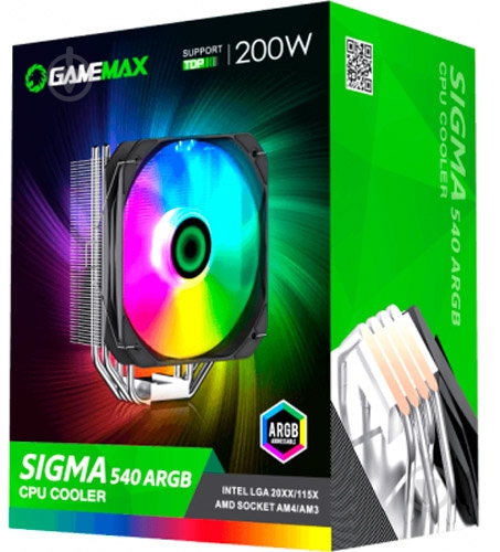 Процессорный кулер GameMax Sigma 540 ARGB - фото 8 Процессорный кулер GameMax Sigma 540 ARGB - фото 8