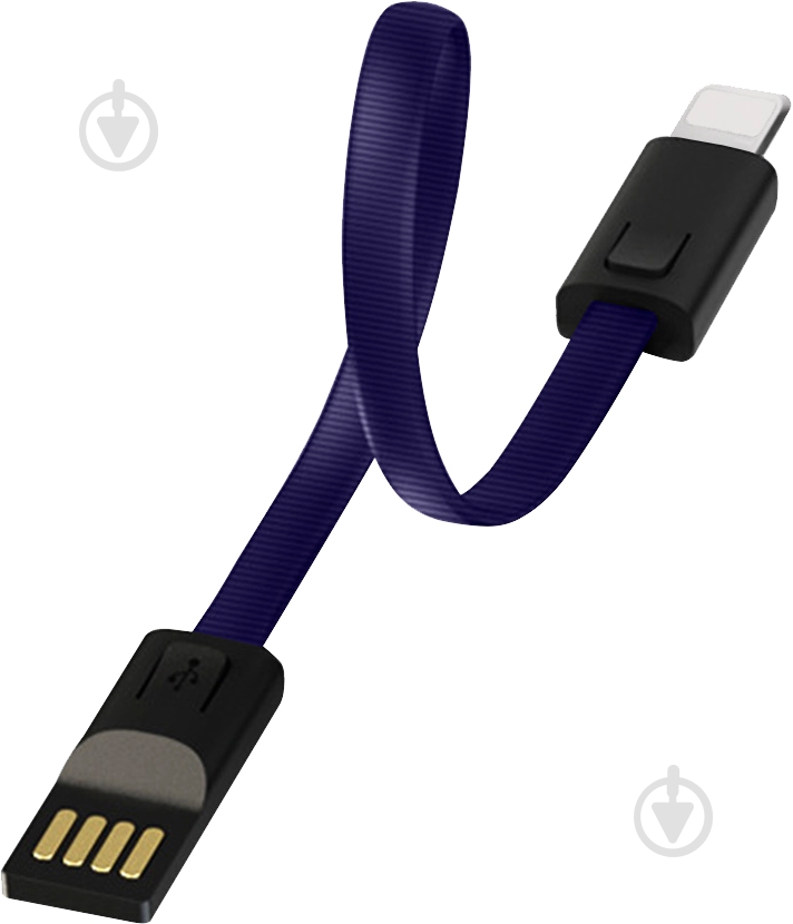 Кабель ColorWay Lightning – USB 0,22 м синий (CW-CBUL021-BL) 2.4А - фото 1