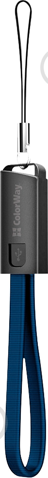 Кабель ColorWay Lightning – USB 0,22 м синий (CW-CBUL021-BL) 2.4А - фото 3