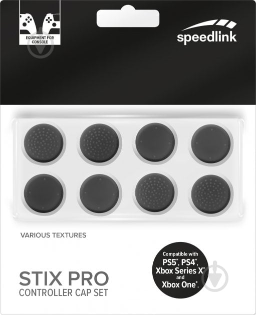 Накладки для геймпада Speedlink STIX PRO Controller Cap Set для PS5/PS4/Xbox Series X/S black - фото 5 Накладки для геймпада Speedlink STIX PRO Controller Cap Set для PS5/PS4/Xbox Series X/S black - фото 5