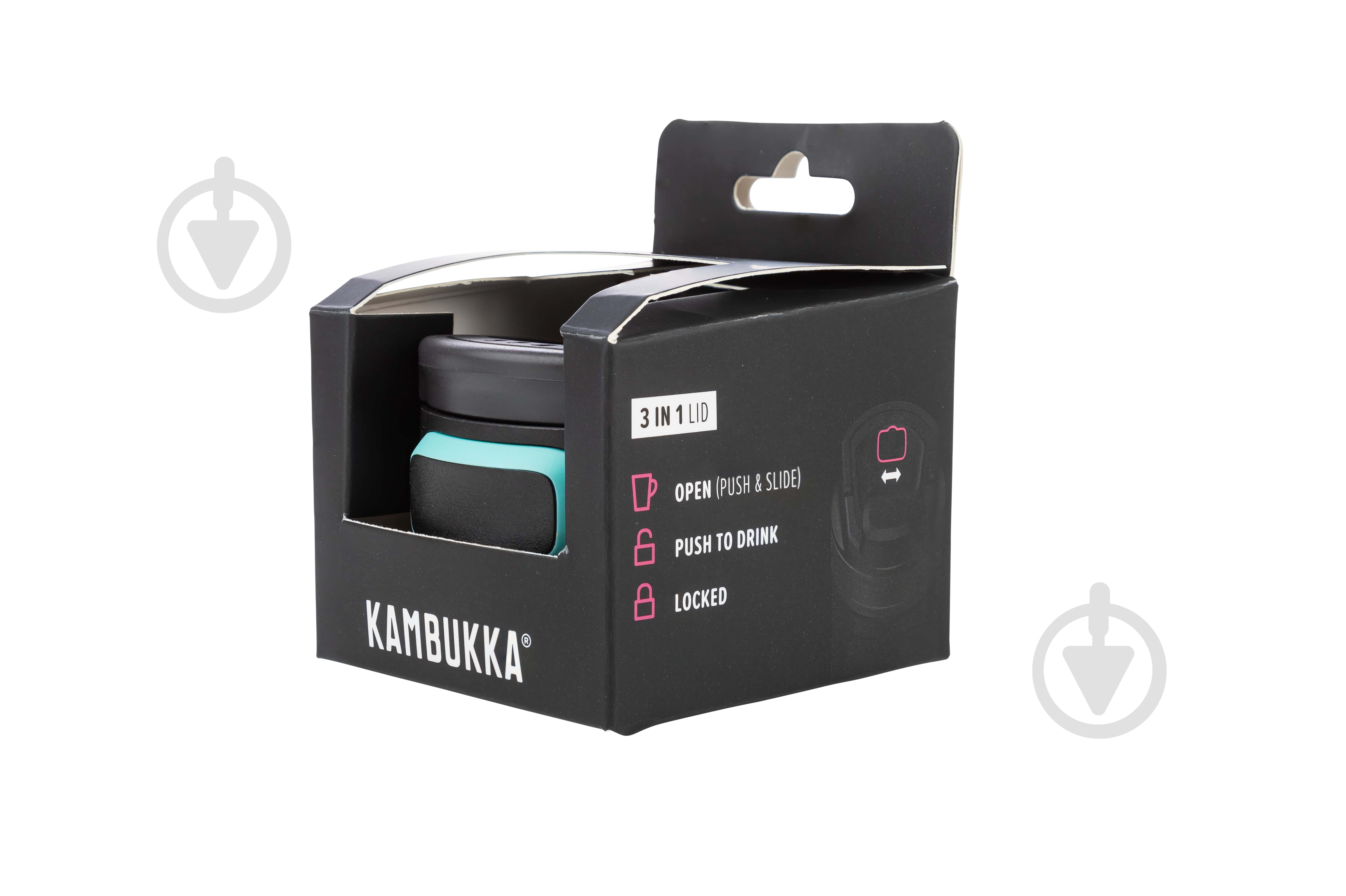Кришка Kambukka 3 в 1 з технологією Snapclean чорна з блакитним - фото 5