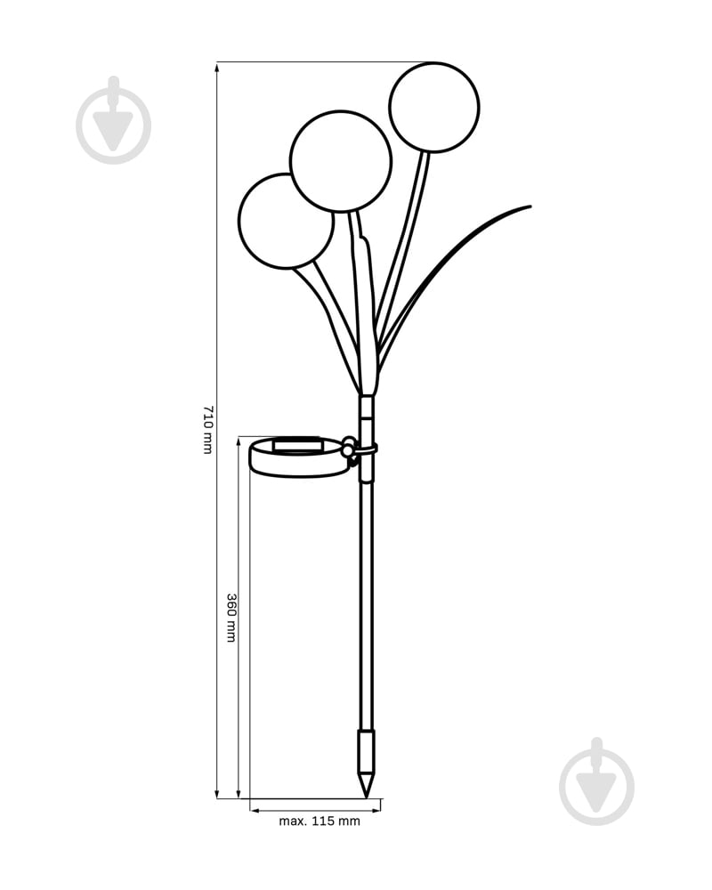 Светильник на солнечной батарее Goldlux Allium IP44 зеленый 329516 - фото 4