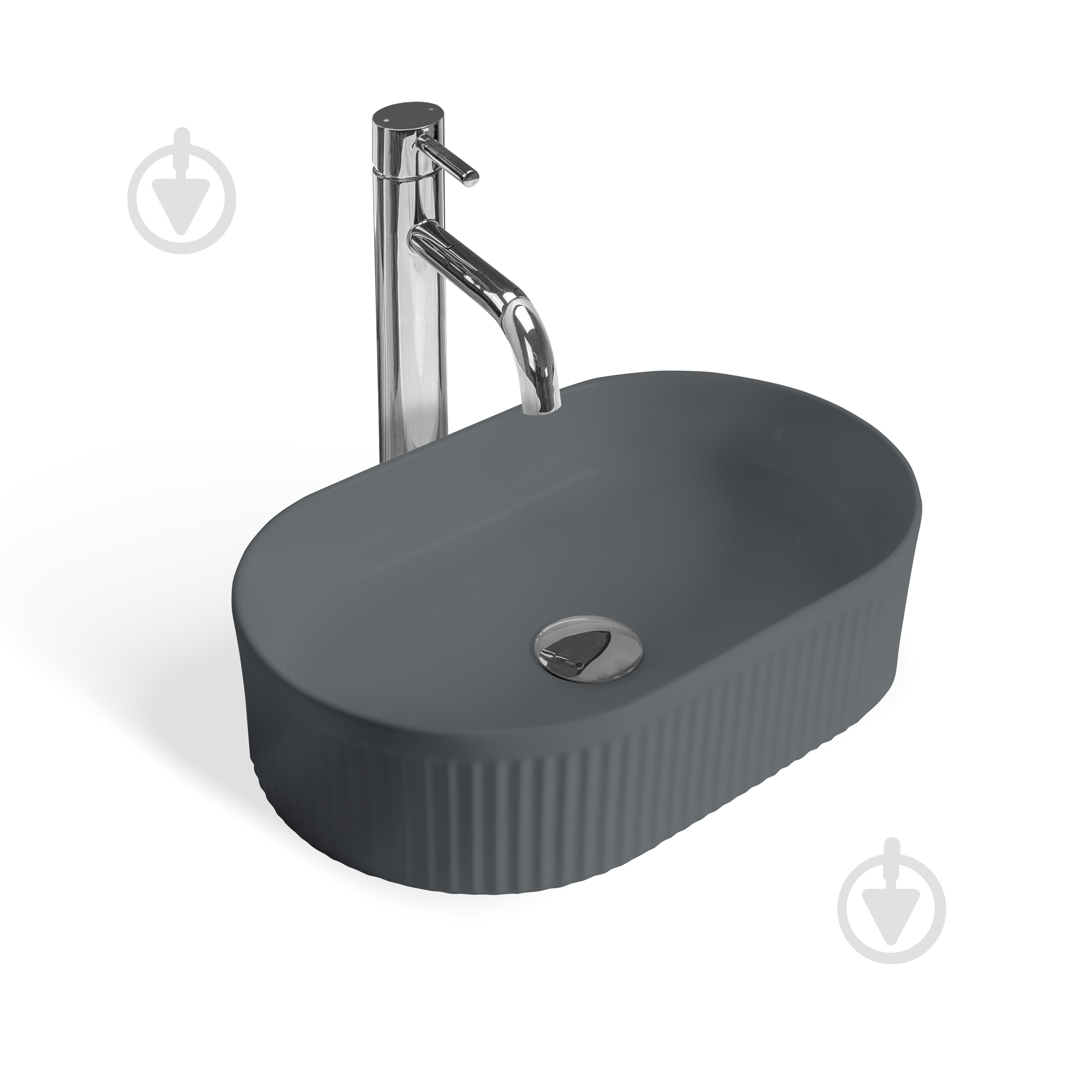 Умывальник Sant Valentines Velvet Grace серый матовый 49х31 см - фото 1 Умывальник Sant Valentines Velvet Grace серый матовый 49х31 см - фото 1