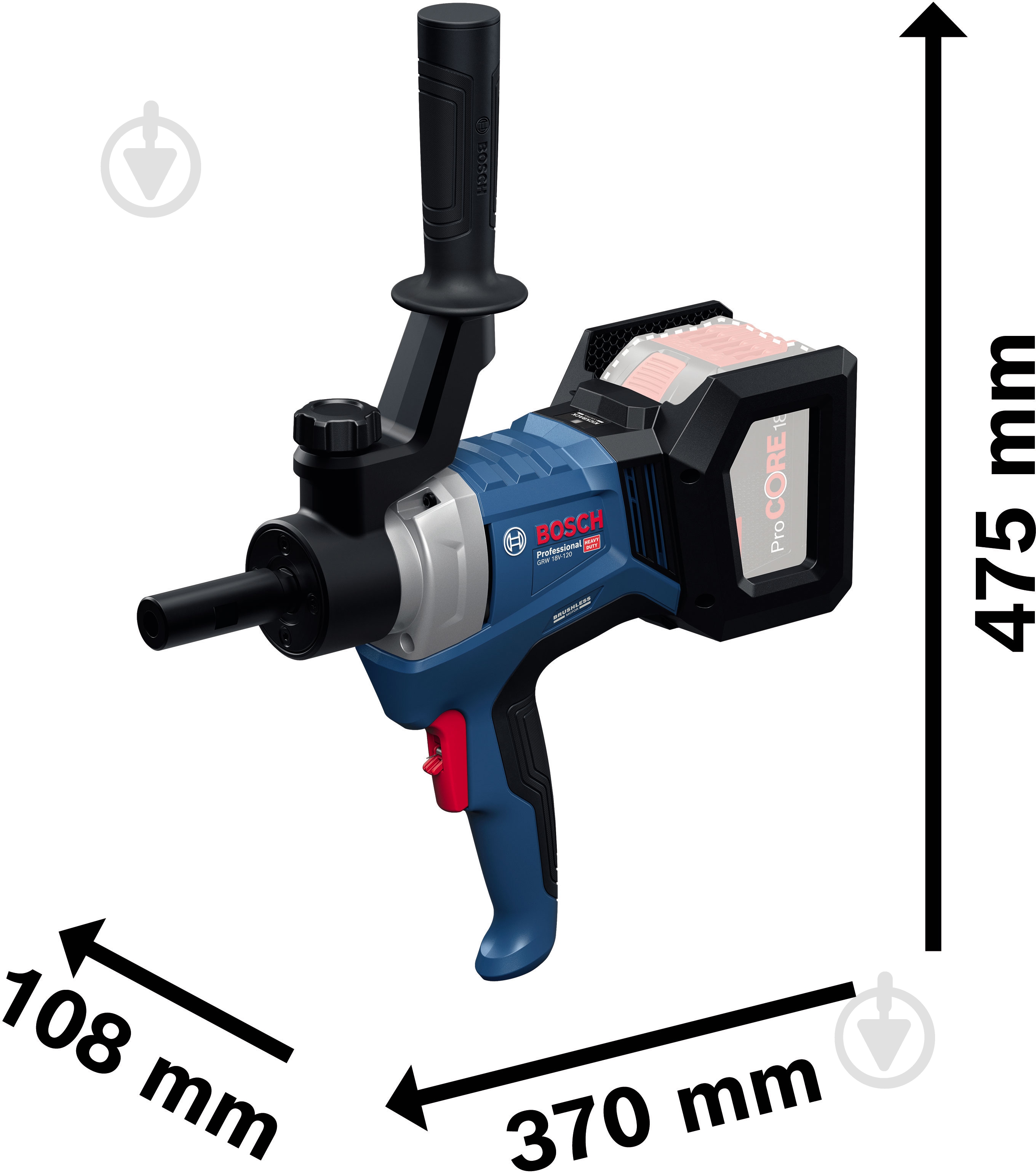 Миксер строительный Bosch Professional GRW 18V-120 06011C2000 - фото 4