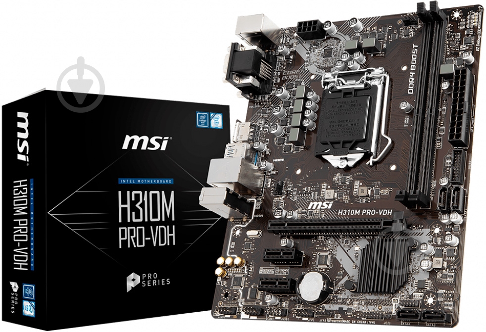 Материнская плата MSI 911-7B29-009 (Socket 1151, Intel H310, micro ATX) - фото 1