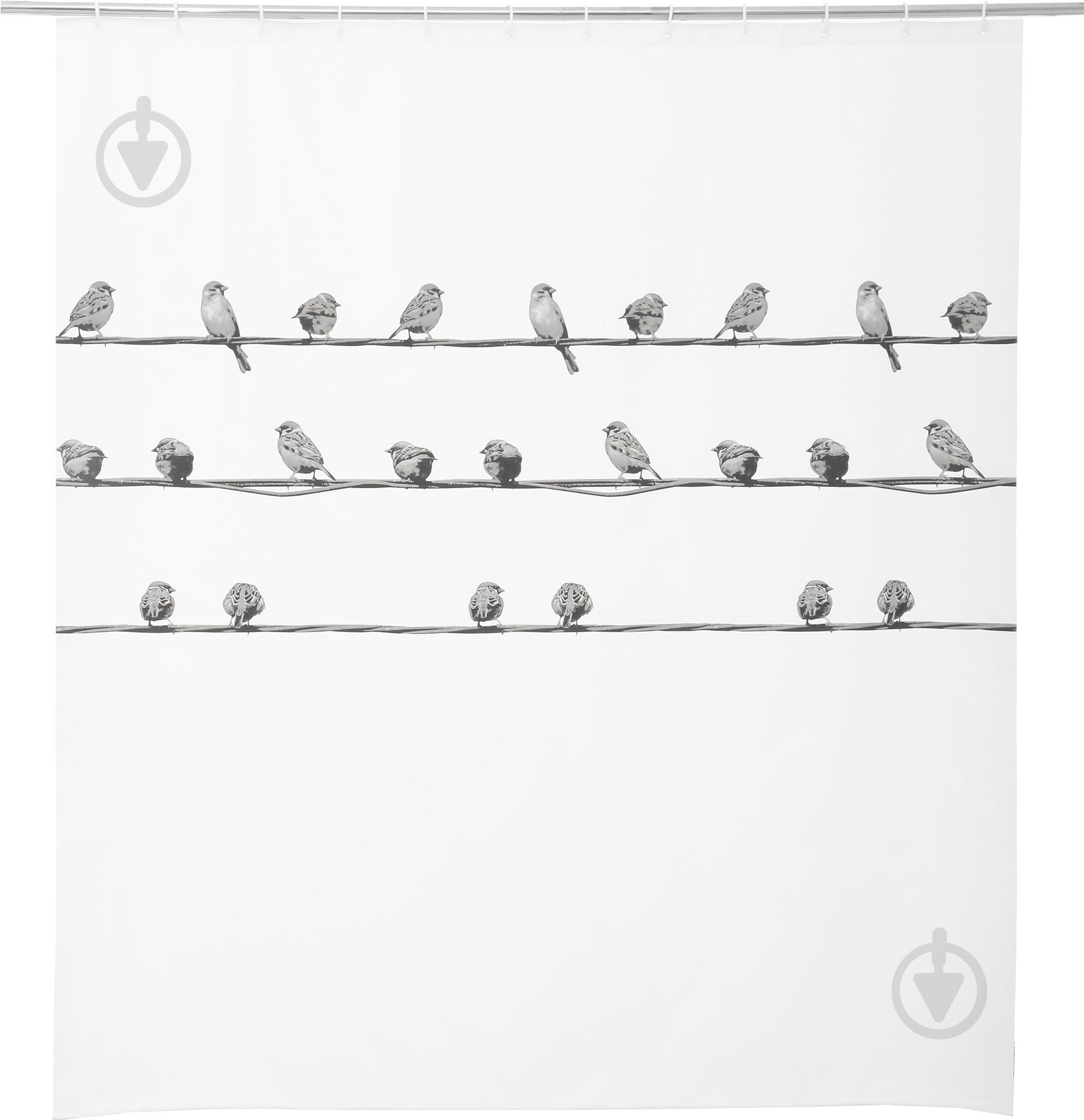 Штора для душа Bacchetta Birdies nero 10 180x200 - фото 1