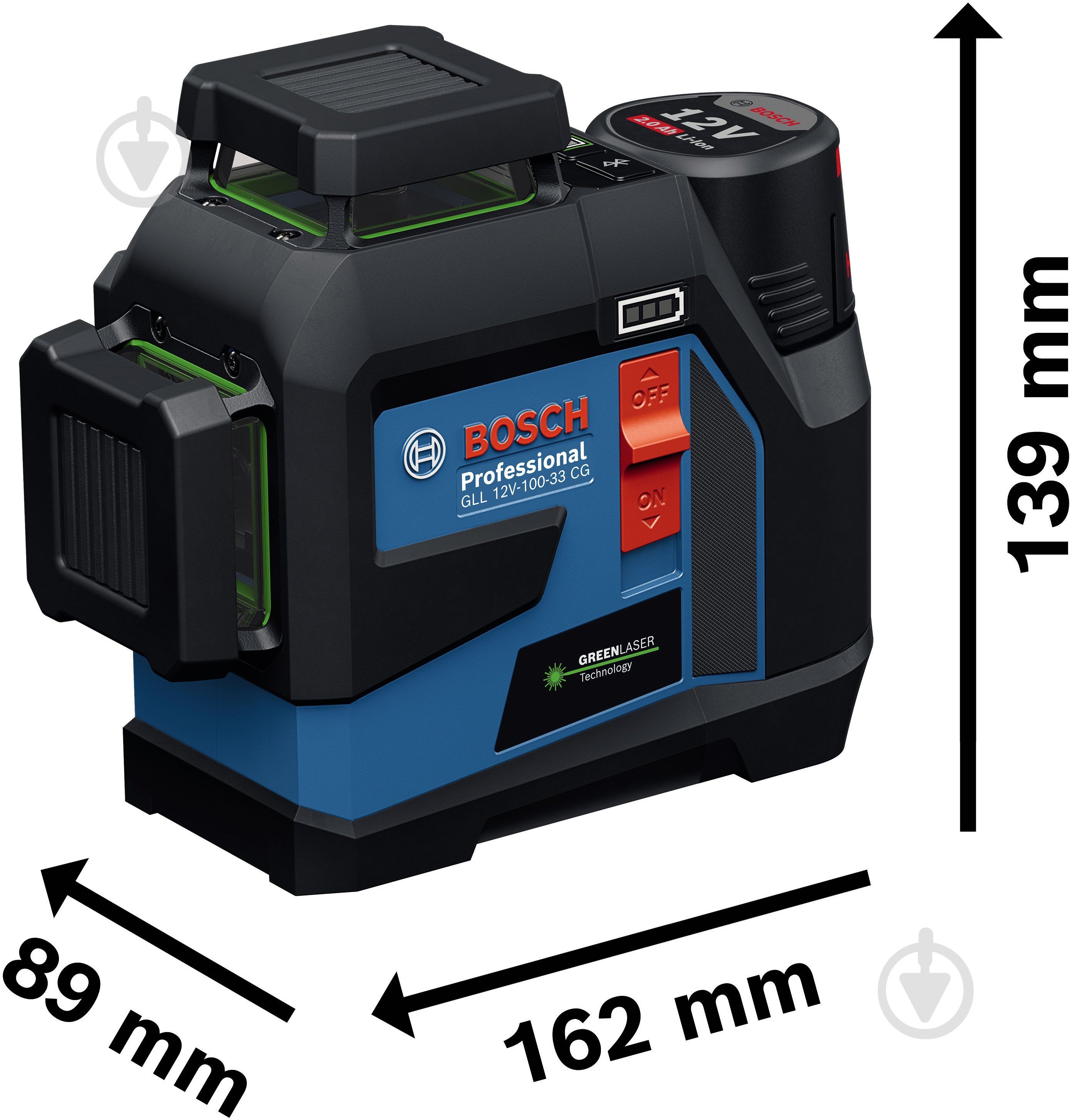 Нівелір лазерний Bosch Professional GLL 12V-100-33 CG 0601065400 - фото 5