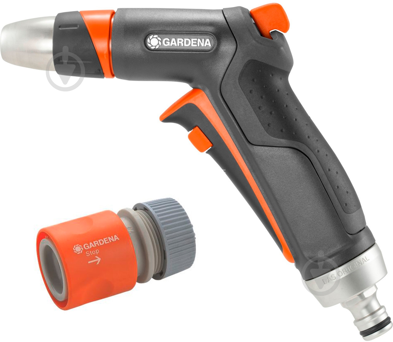 Пістолет для поливу Gardena Premium конектор з аквастопом 18305-33 - фото 1 Пістолет для поливу Gardena Premium конектор з аквастопом 18305-33 - фото 1
