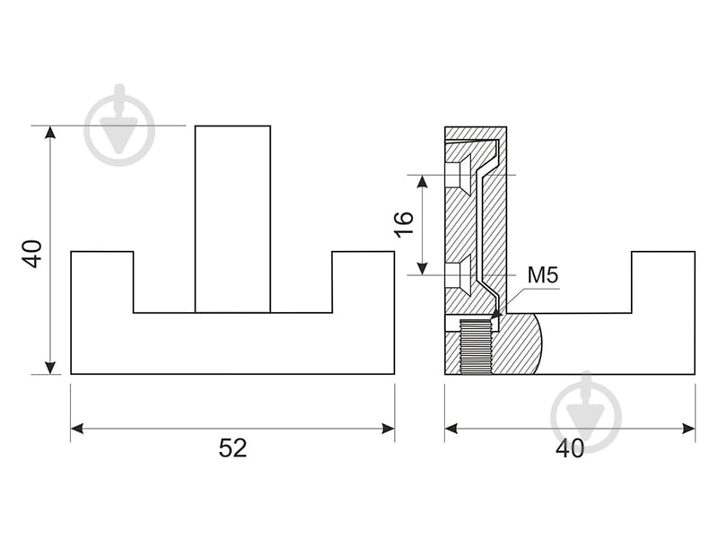 Крючок мебельный DC WL 02 WT белый - фото 2