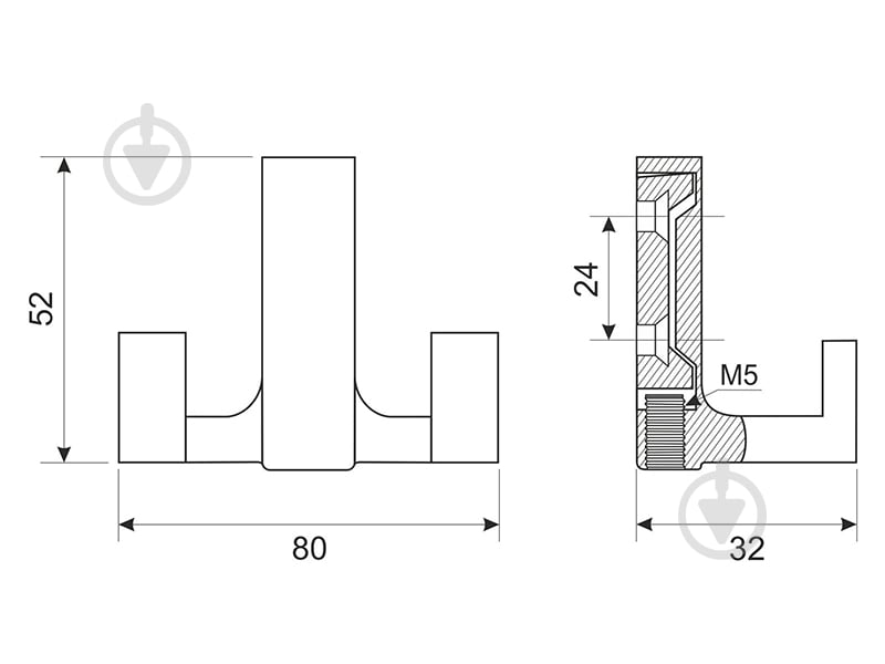 Крючок мебельный DC WL 03 BLK черный - фото 5