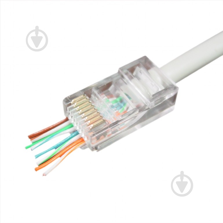 Коннектор Cablexpert LC-PTU-01/50, 8P8C, CAT-5e, UTP, со сквозными отверстиями - фото 1 Коннектор Cablexpert LC-PTU-01/50, 8P8C, CAT-5e, UTP, со сквозными отверстиями - фото 1