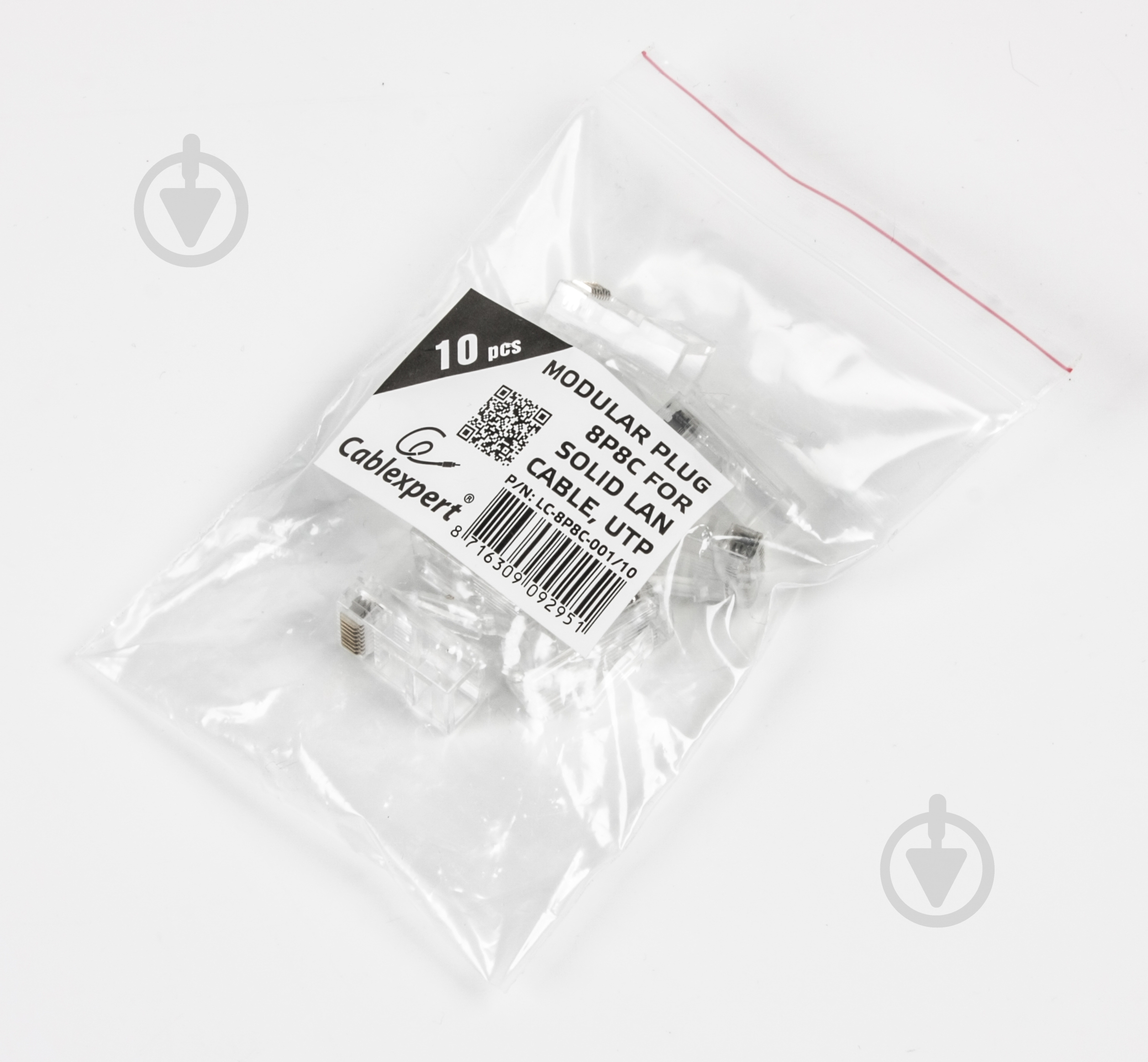 Коннектор Cablexpert LC-8P8C-001/10, 8P8C, CAT-5e, UTP, позолоченные контакты - фото 2 Коннектор Cablexpert LC-8P8C-001/10, 8P8C, CAT-5e, UTP, позолоченные контакты - фото 2