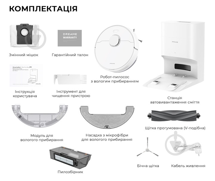 Робот-пилосос DREAME D10 Plus Gen 2 white - фото 16