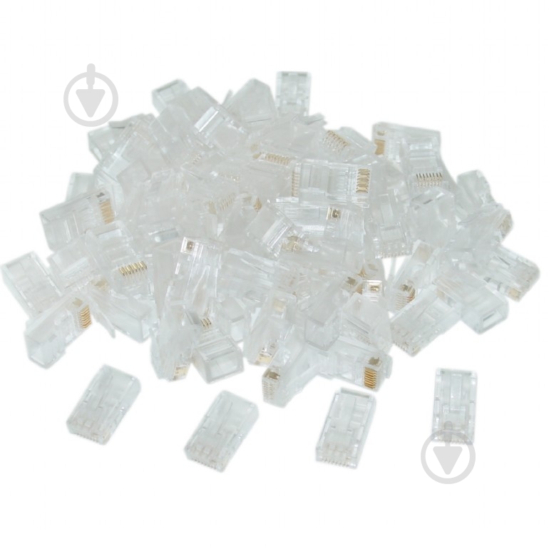 Коннектор Cablexpert LC-8P8C-002/100, 8P8C, CAT-6, UTP, позолоченные контакты (100 шт.) - фото 2 Коннектор Cablexpert LC-8P8C-002/100, 8P8C, CAT-6, UTP, позолоченные контакты (100 шт.) - фото 2