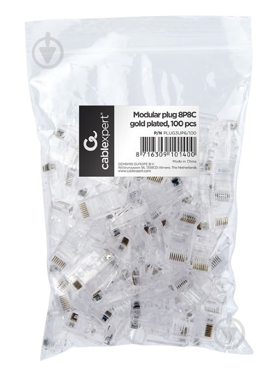 Конектор Cablexpert PLUG3UP6/100, 8P8C, CAT-5E, UTP (100 шт.) - фото 2