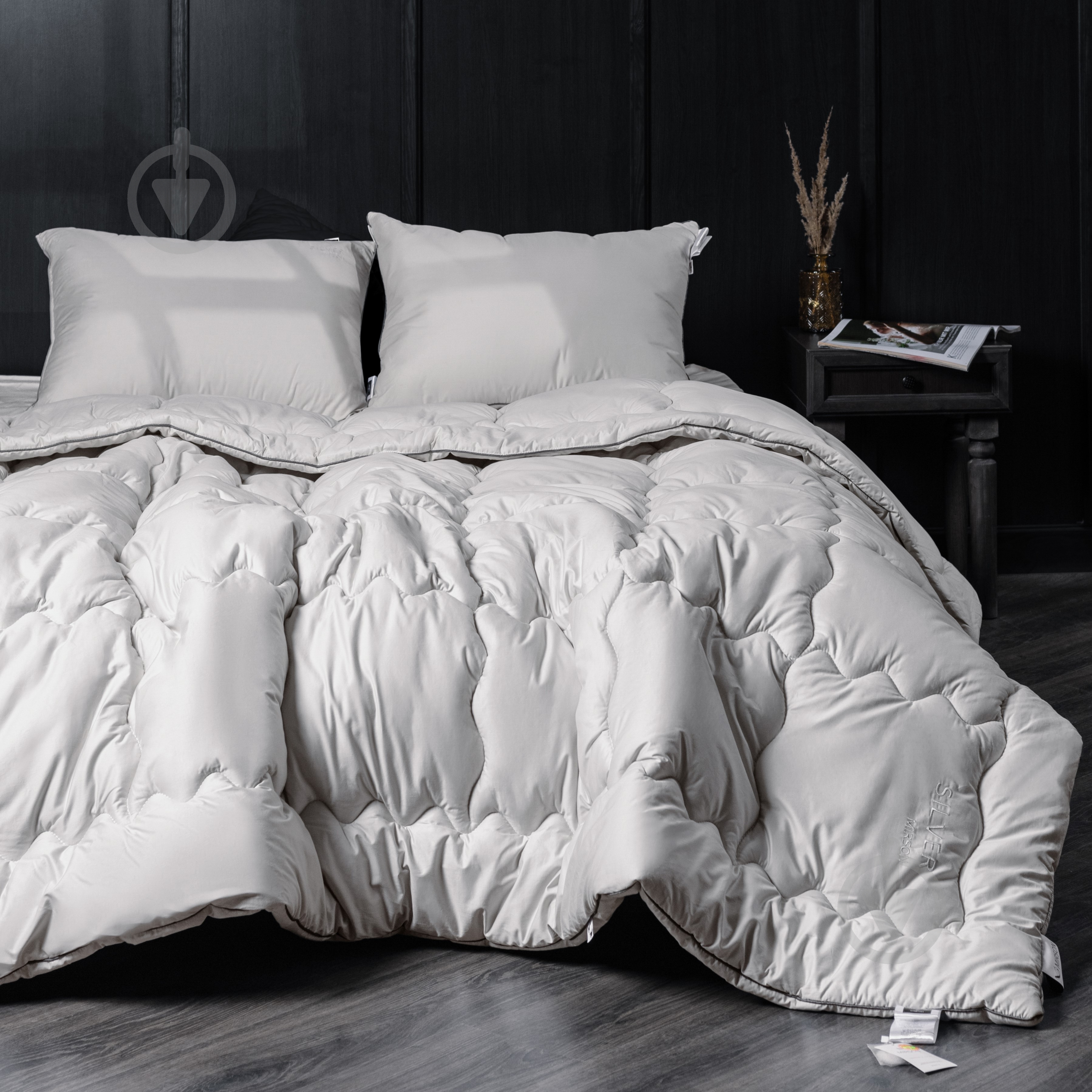 Ковдра антиалергенна №1002 Silver Cloud EcoSilk демісезон 220x240 см MirSon срібний - фото 1