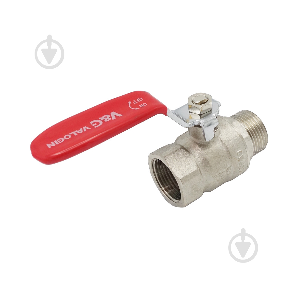 Кран кульовий V&G VALOGIN 3/4 ВЗ Optima червона ручка VG-101202 - фото 4