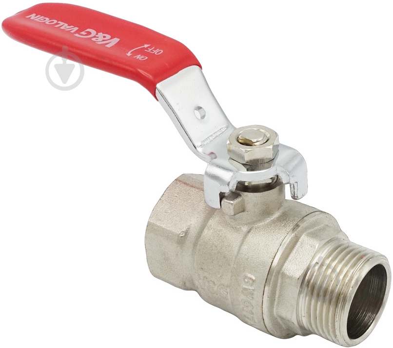Кран кульовий V&G VALOGIN 3/4 ВЗ Optima червона ручка VG-101202 - фото 1
