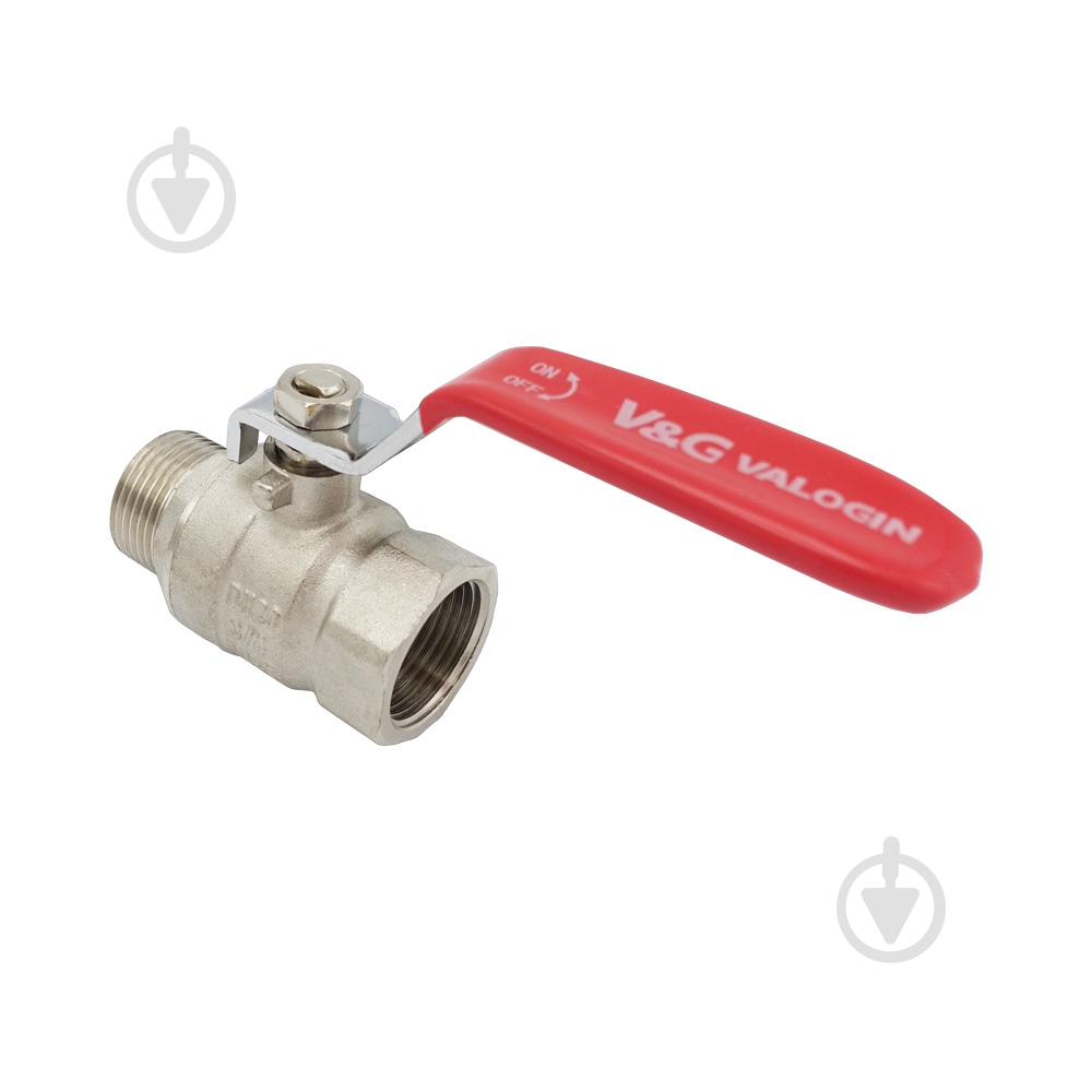 Кран кульовий V&G VALOGIN 3/4 ВЗ Optima червона ручка VG-101202 - фото 2