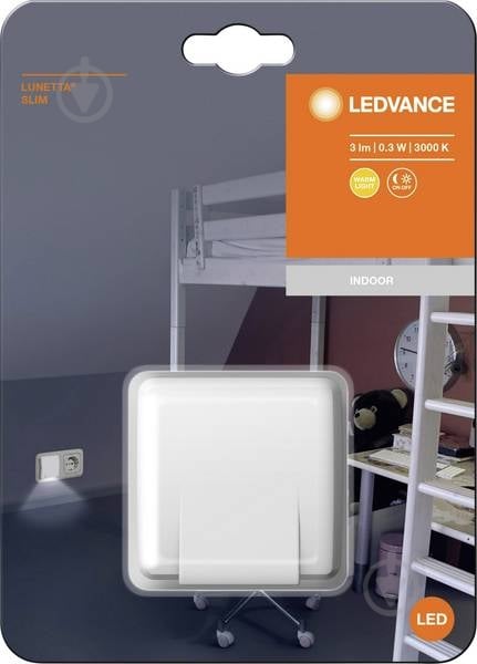 Ночник-розетка Ledvance Lunetta Slim Square LED 0,3 Вт белый - фото 4