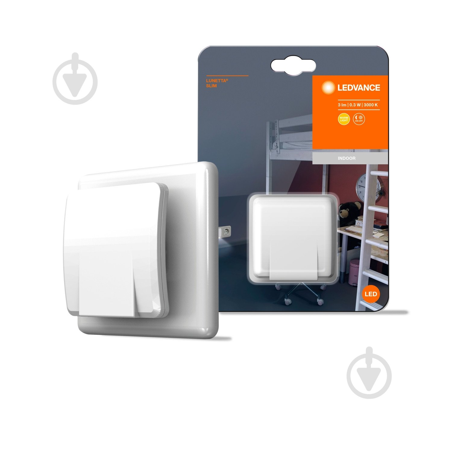 Ночник-розетка Ledvance Lunetta Slim Square LED 0,3 Вт белый - фото 2