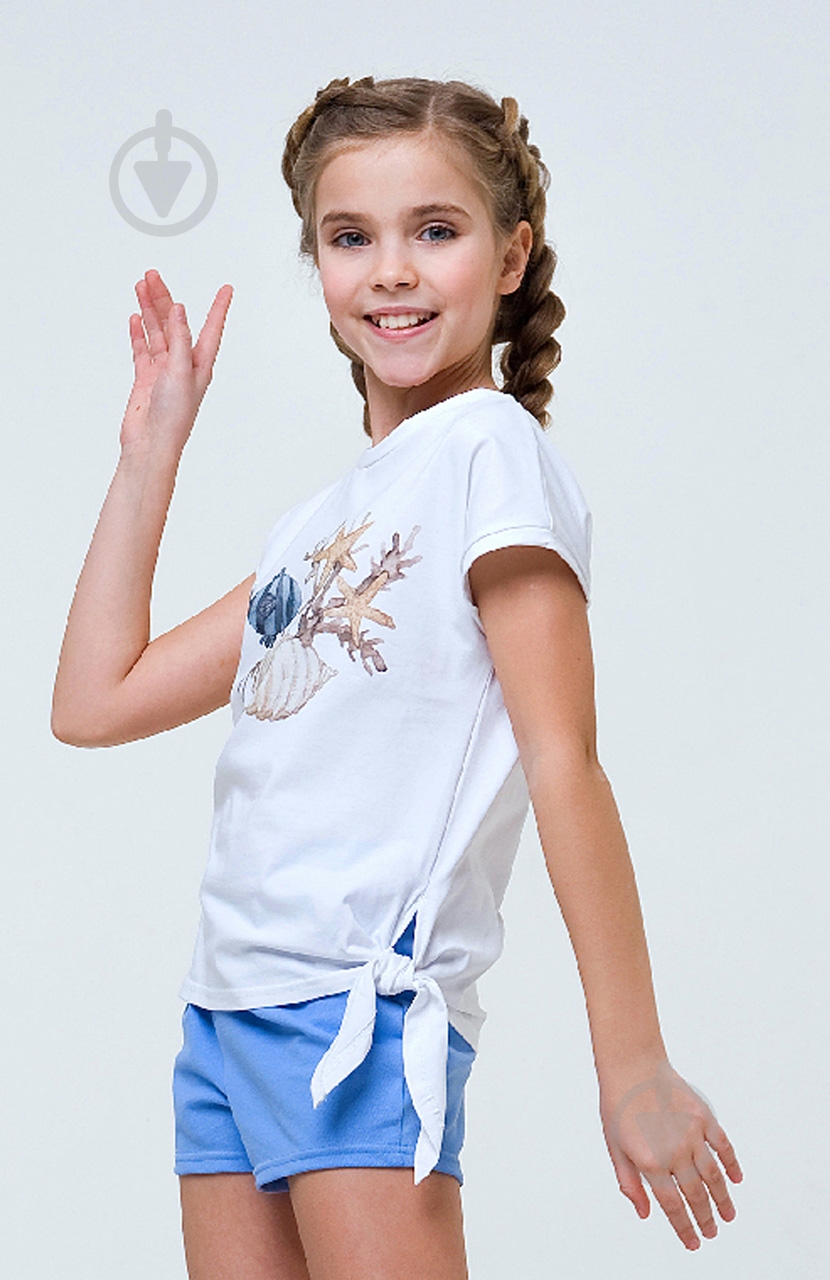 Комплект для дівчаток Smil 113263 р.128 білий із синім - фото 2