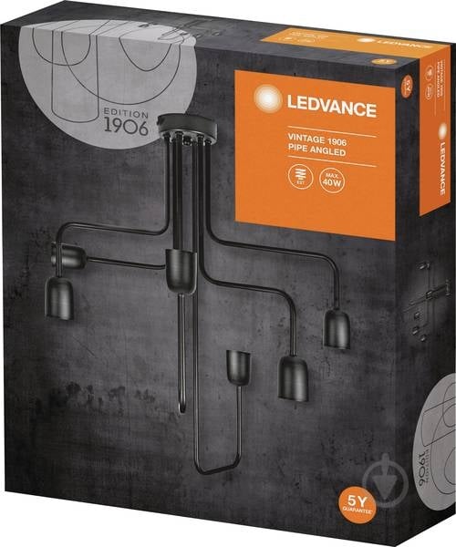 Люстра потолочная Ledvance Vintage Edition 1906 Pipe Angled 6x60 Вт E27 черный - фото 5