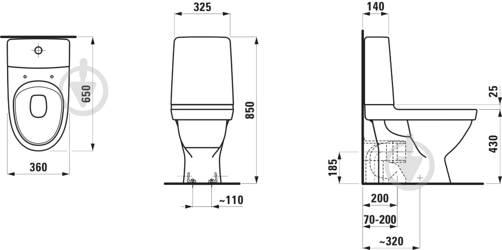 Унитаз-компакт Laufen Kompas Rimless 827152 - фото 5 Унитаз-компакт Laufen Kompas Rimless 827152 - фото 5