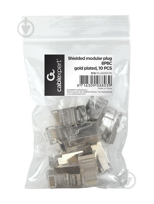 Конектор Cablexpert PLUG5SP/10, 8P8C, CAT-5E, FTP (10 шт.) - фото 2