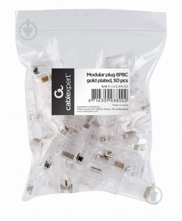Конектор Cablexpert PLUG3UP6/50, 8P8C, CAT-5E, UTP (50 шт.) - фото 2