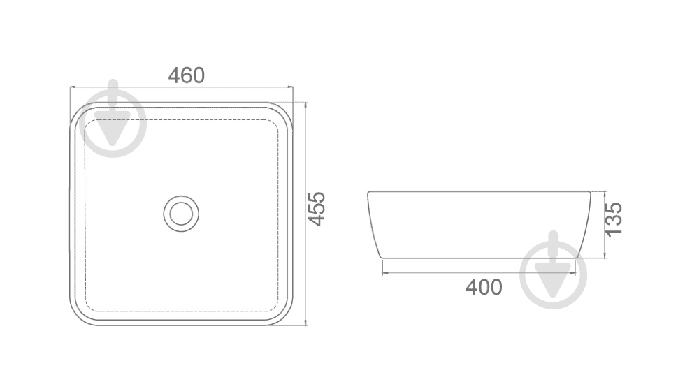 Умывальник CeraStyle One 46x46 см - фото 6