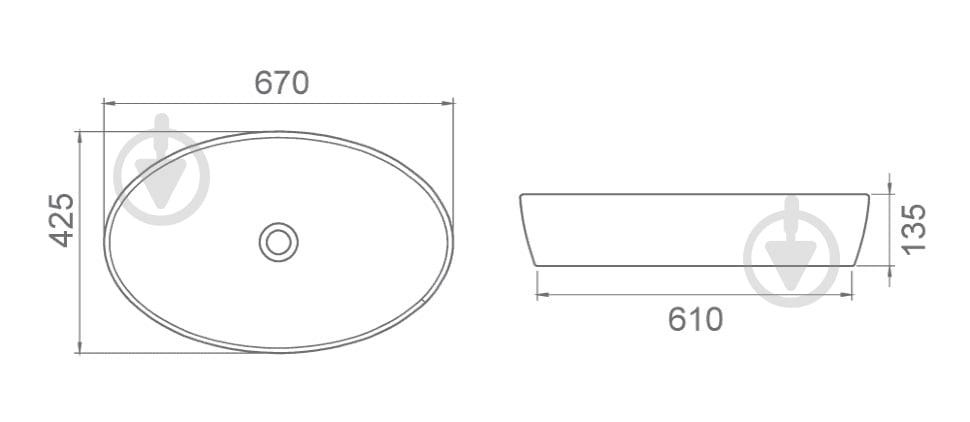 Умывальник CeraStyle One 67 см - фото 5