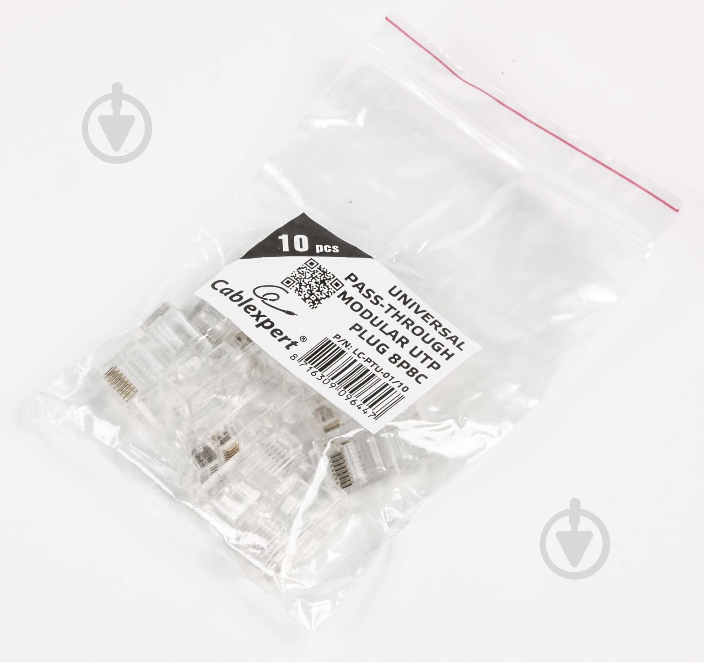 Коннектор Cablexpert LC-PTU-01/10, со сквозными отверстиями 8P8C, CAT-5e, UTP - фото 3