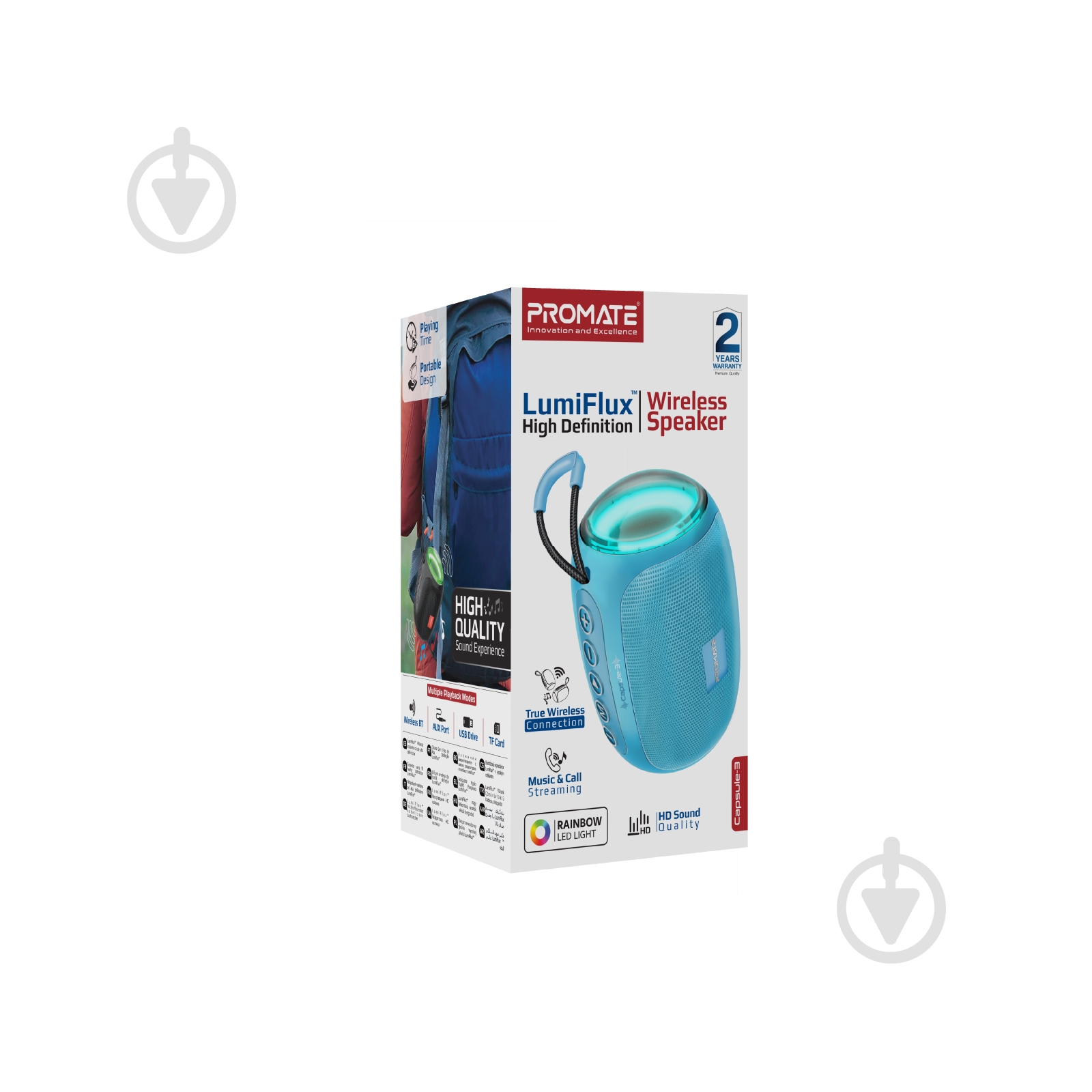 Акустическая система Promate Capsule-3 5W 1.0 blue (capsule-3.blue) - фото 8