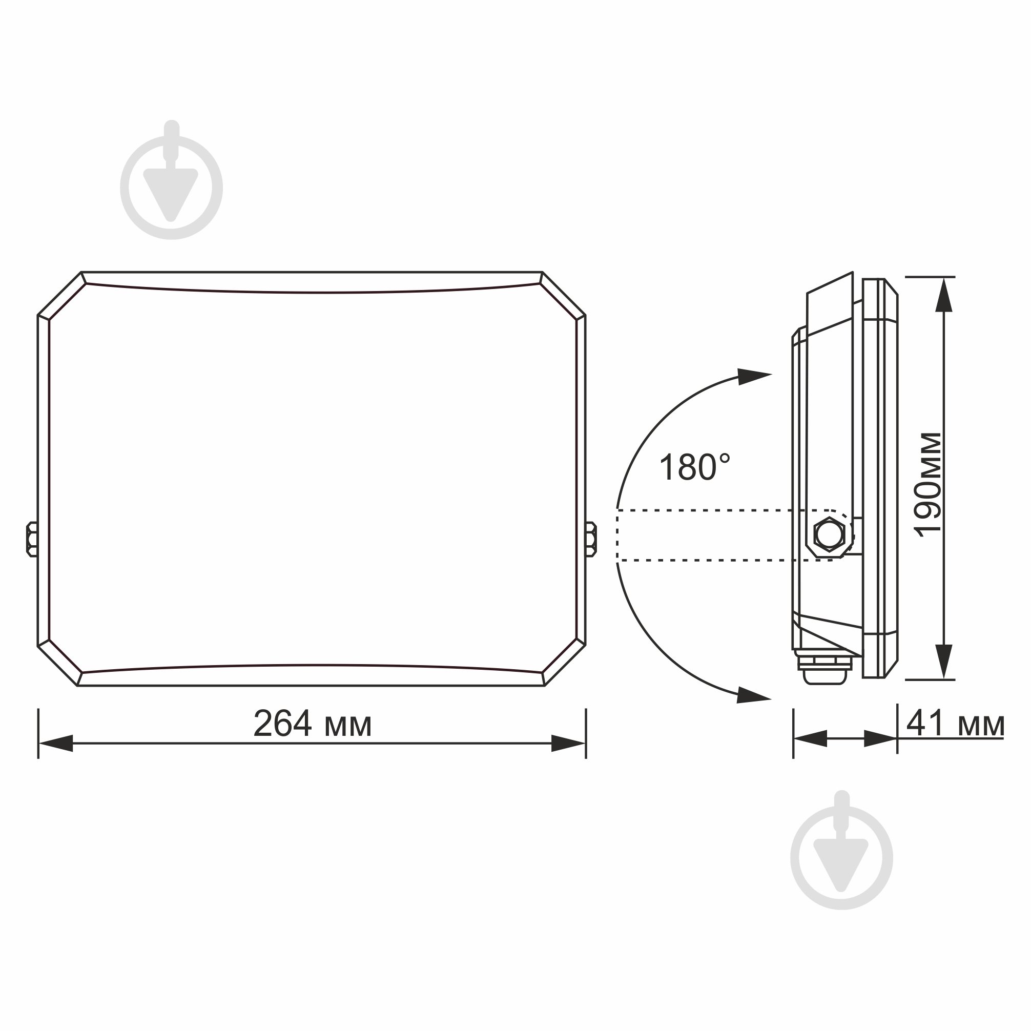 Прожектор світлодіодний Videx 5000K 100 Вт IP65 чорний 27716 - фото 5 Прожектор світлодіодний Videx 5000K 100 Вт IP65 чорний 27716 - фото 5