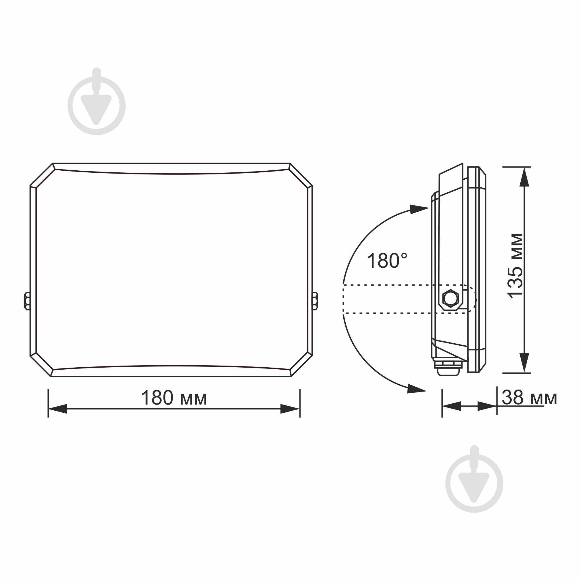 Прожектор светодиодный Videx 5000K 50 Вт IP65 черный 27715 - фото 5 Прожектор светодиодный Videx 5000K 50 Вт IP65 черный 27715 - фото 5