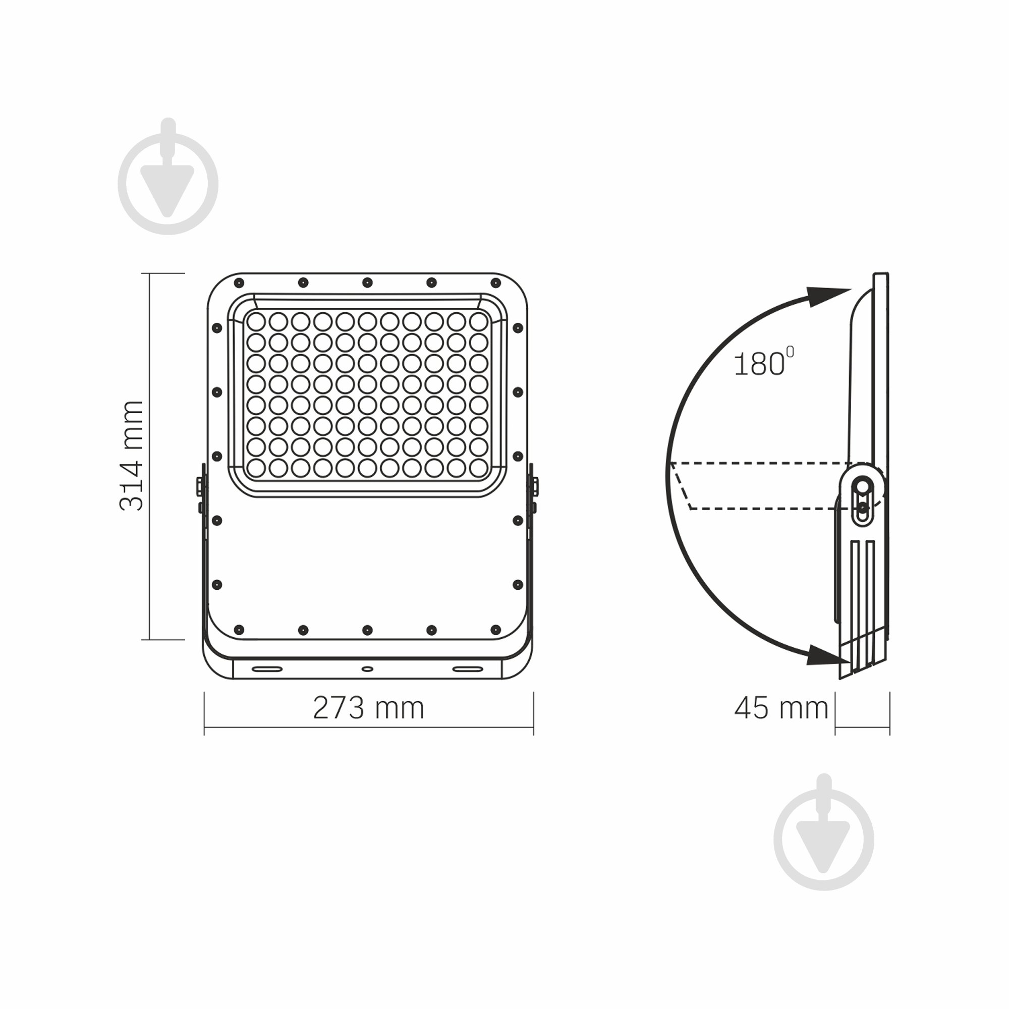 Прожектор світлодіодний Videx 5000K IP65 сірий 28445 - фото 8 Прожектор світлодіодний Videx 5000K IP65 сірий 28445 - фото 8
